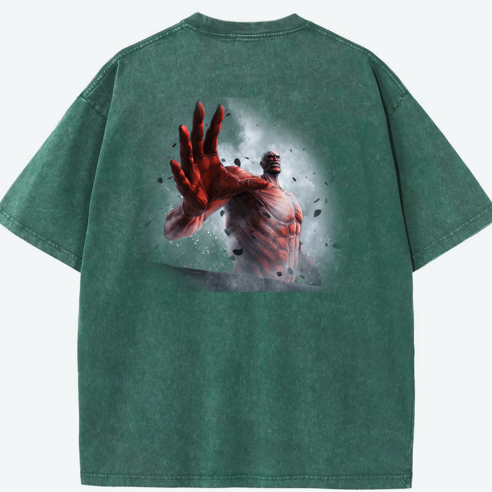 （画像用） 進撃の巨人 Attack on Titan 綿100% ヴィンテージ風 半袖Tシャツ（背面プリント）
